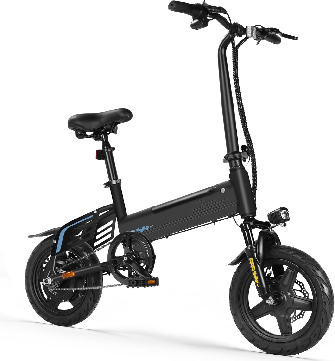 Qlife Electric Bike for Adults 749W Peak Motor, 14-inch Folding Mini Ebike, E Bicycles with UL2849-Certificated 280.8Wh Built-in Battery, 26 Miles PAS Range, Small E Bikes for Teens & Adults