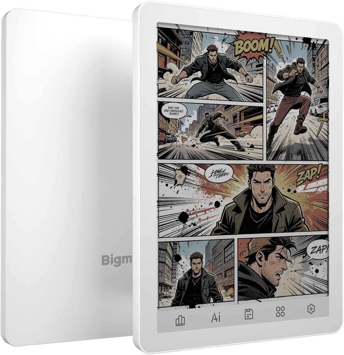 Bigme B6 Color Ebook Reader, 6 Inch e-Paper Tablet, 4GB+64GB Storage, Android 14,White (White)