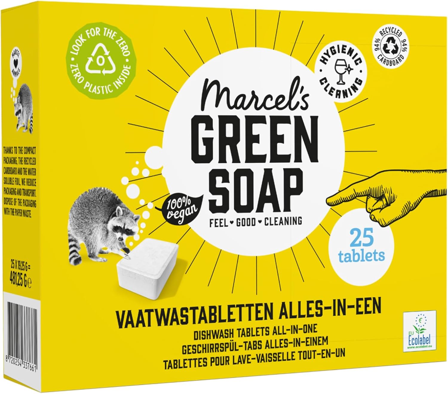 Marcel's Green Soap - Dishwasher Tablets All-in-One - Washing Machine - Microplastic-free formula - Vegan - EU Ecolabel certified - 25 pieces