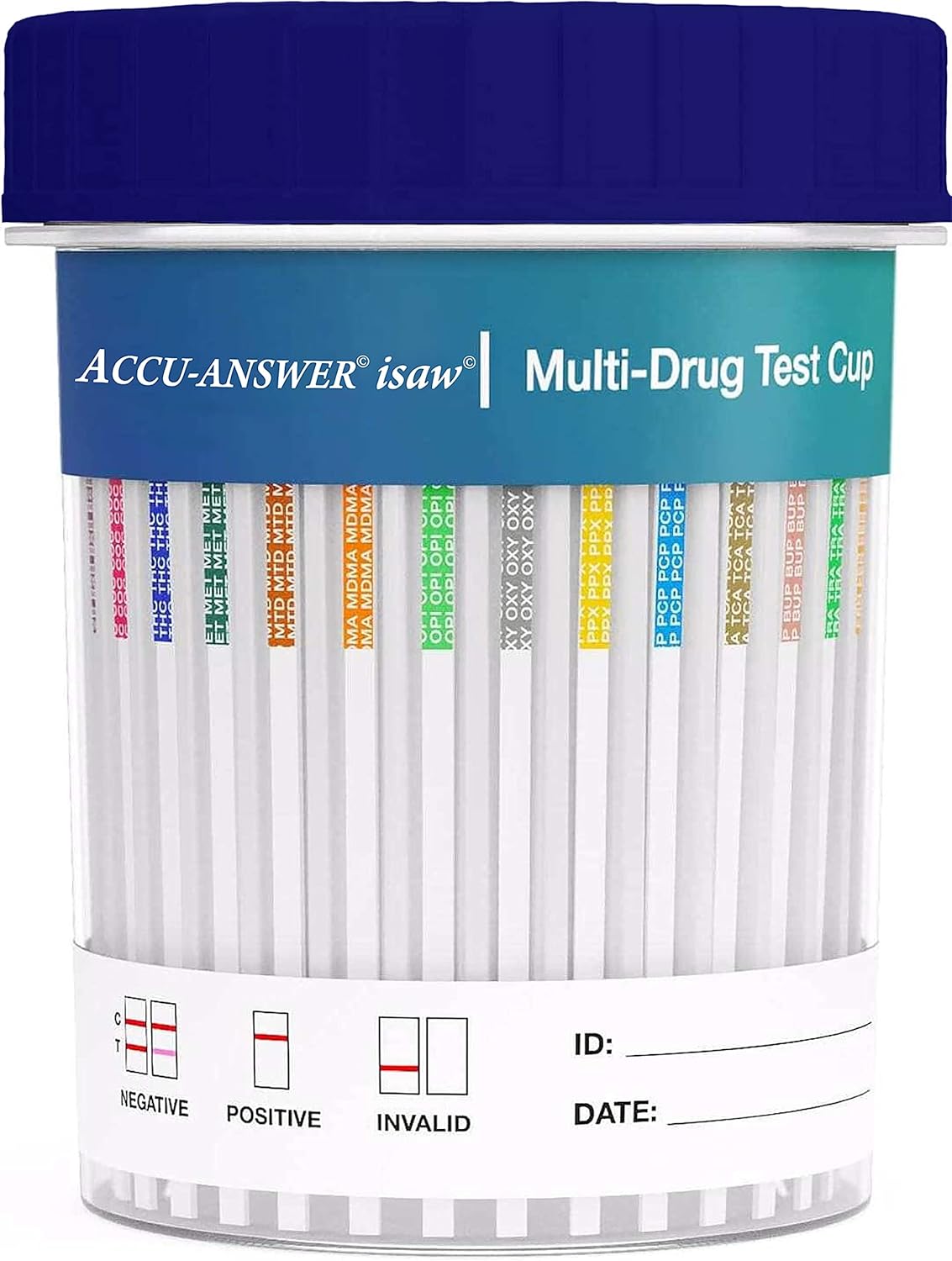 Professional 18-in-1 Ultra Sensitive Drug Testing Cup Kit | Urine Drug Test | Test for Cannabis, Cocaine, Ecstasy, Amphetamines, Ecstasy, Opiates, and More in 1 Drug Test