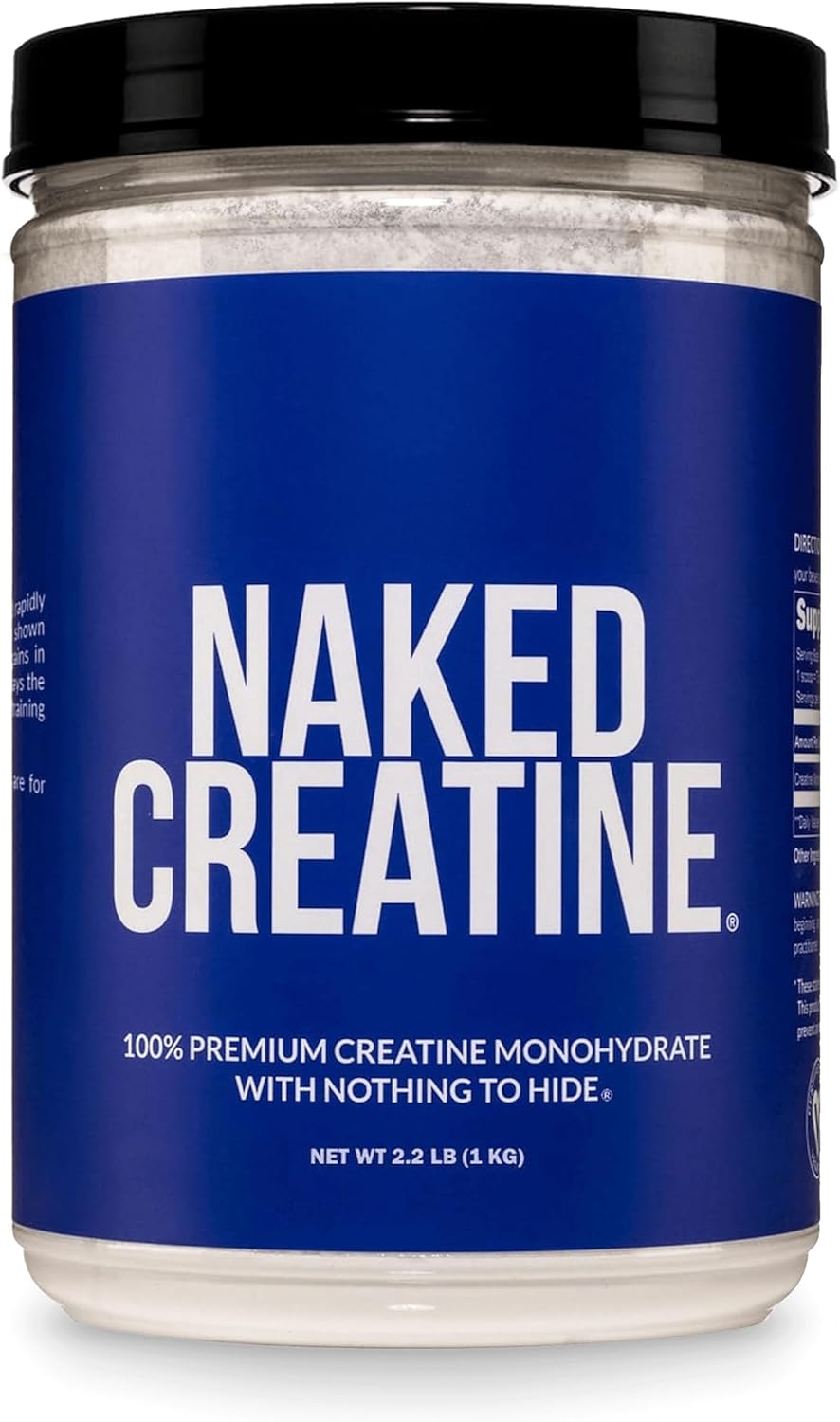 NAKED Pure Micronized Creatine Monohydrate – 200 Servings, 1,000g Bulk – NSF Certified, Vegan, Non-GMO, Gluten & Soy Free - Muscle Building, Strength Training, Gym & Fitness Supplement