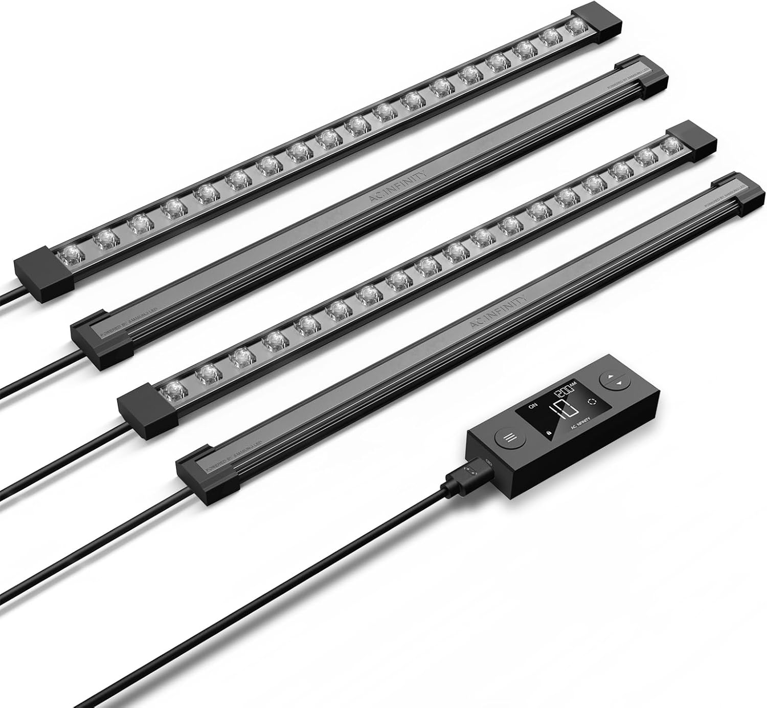 AC Infinity IONBEAM S16, Full Spectrum LED Grow Light Bars 16”, Deeper Penetration Samsung LM301H EVO Diodes and Digital Dimming Timer Controller, for Veg Bloom Indoor Plants, Grow Tents, Greenhouses