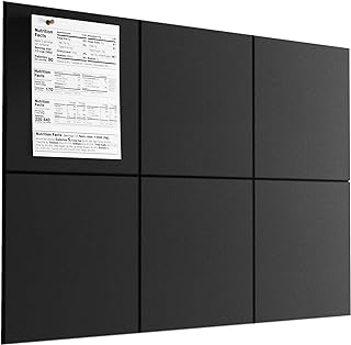 MaxGear Large Cork Board for Wall 36" x 24", Black Bulletin Board, 6 Pack Felt Wall Tiles with Pushpins, Cork Boards for Office Pin Board Tack Board Cork Boards