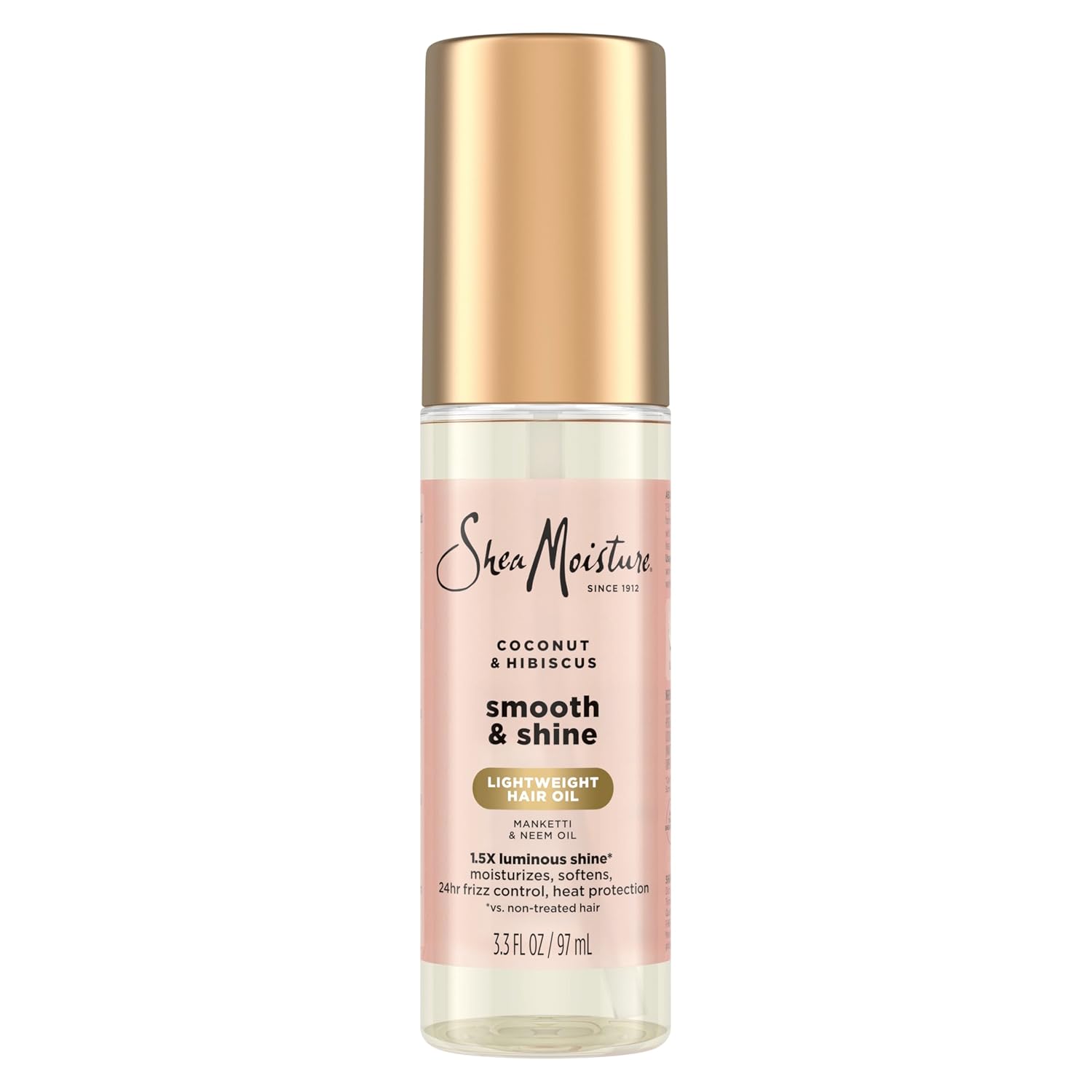 SheaMoisture Coconut & Hibiscus Smooth & Shine Oil Coconut & Hibiscus Softens and Hydrates Hair With Manketti and Coconut Oil For a Lightweight Texture 3.3fl oz