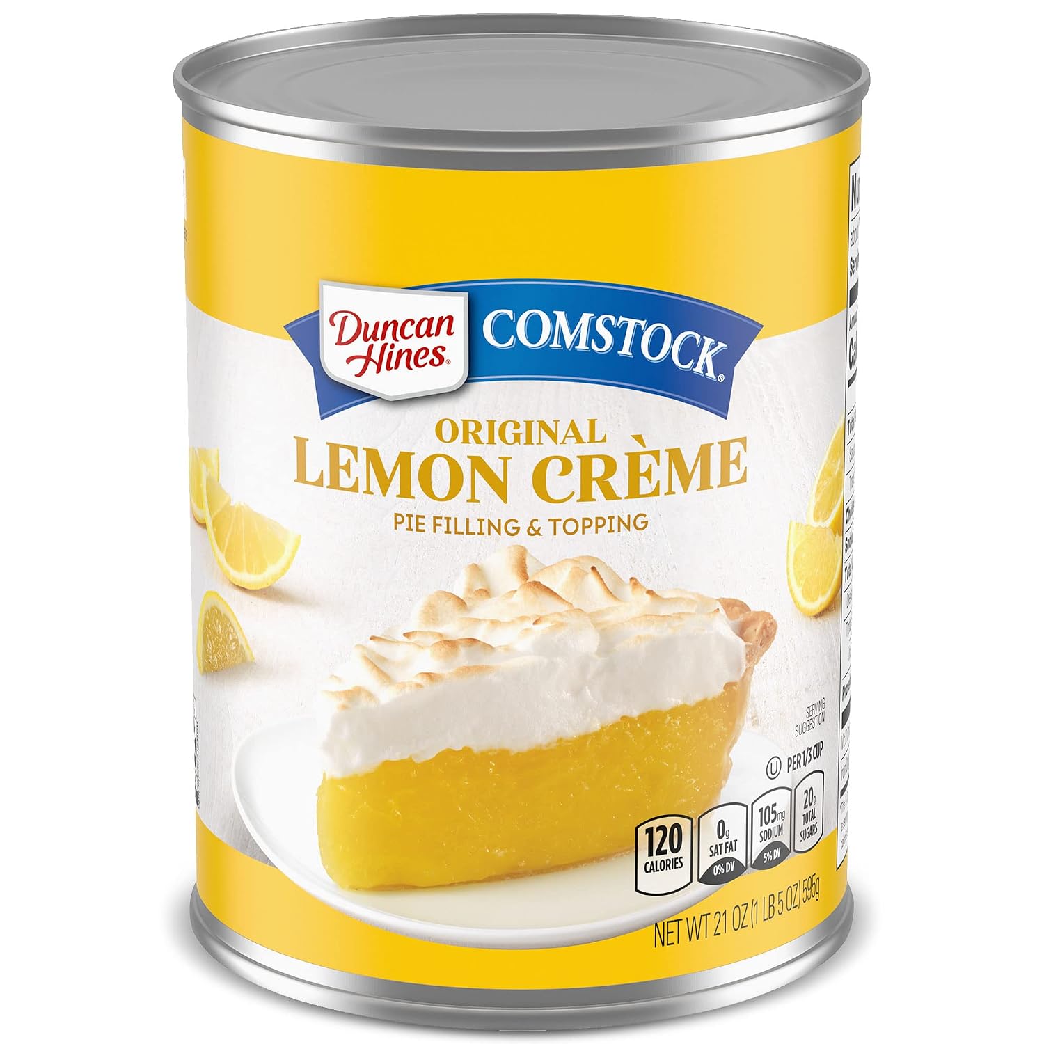 Duncan Hines Comstock Original Lemon Crème Pie Filling and Topping, 21 oz. (Pack of 8)
