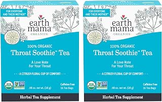 Earth Mama Throat Soothie Tea with Elderflower for Immune Support | Formulated with No Licorice | Safe for Kids & During Pregnancy, 16-Count (2-Pack)