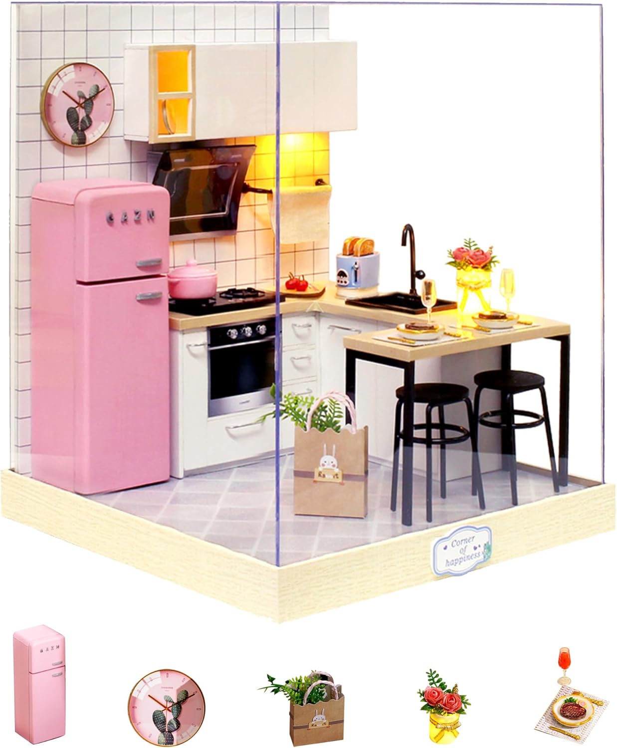 Flever Dollhouse Miniature DIY House Kit Creative Room with Furniture for Romantic Artwork Gift (Taste of Life)