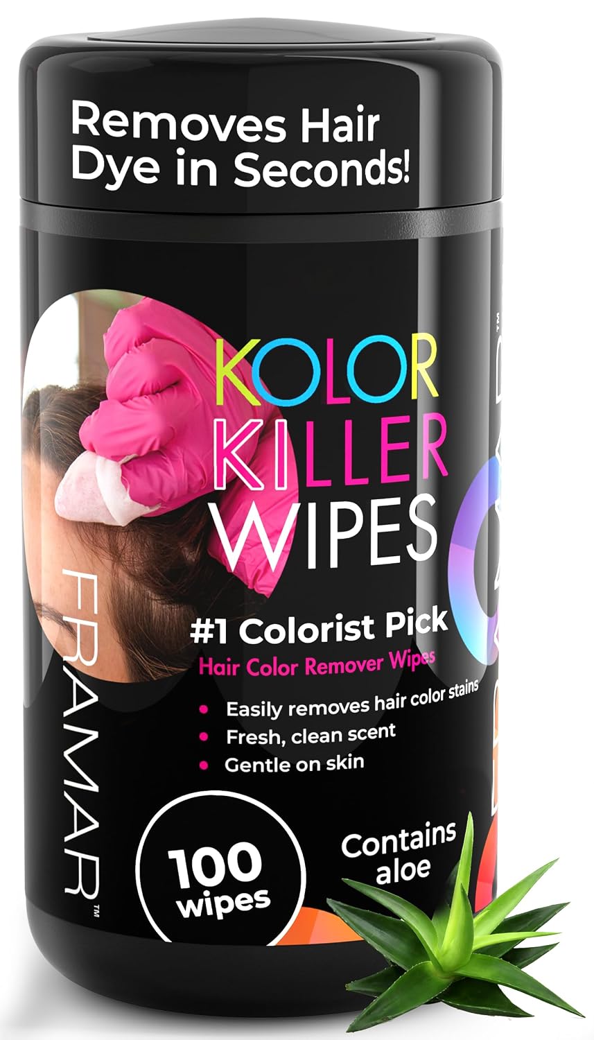 Framar Kolor Killer Wipes, Hair Dye Remover For Skin, Gentle on Skin