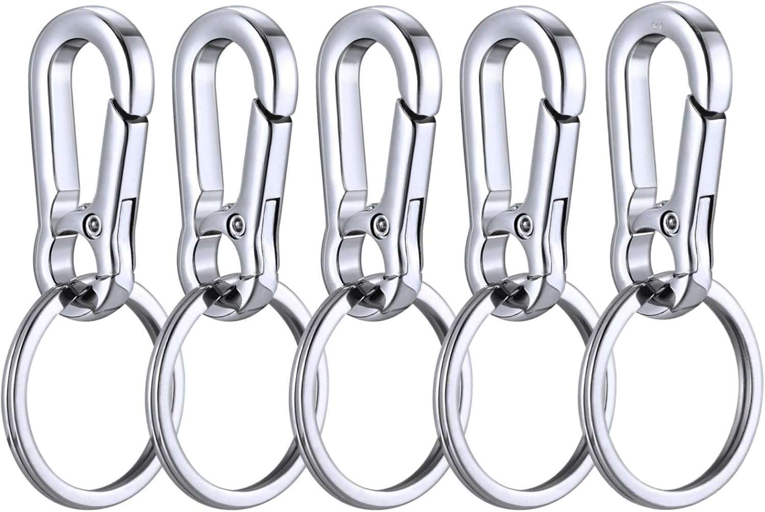 KINGFOREST 5PCS Metal Carabiner Keychain Key Clip Key Ring Key Chain Ring Holder Organizer for Car Key Finder