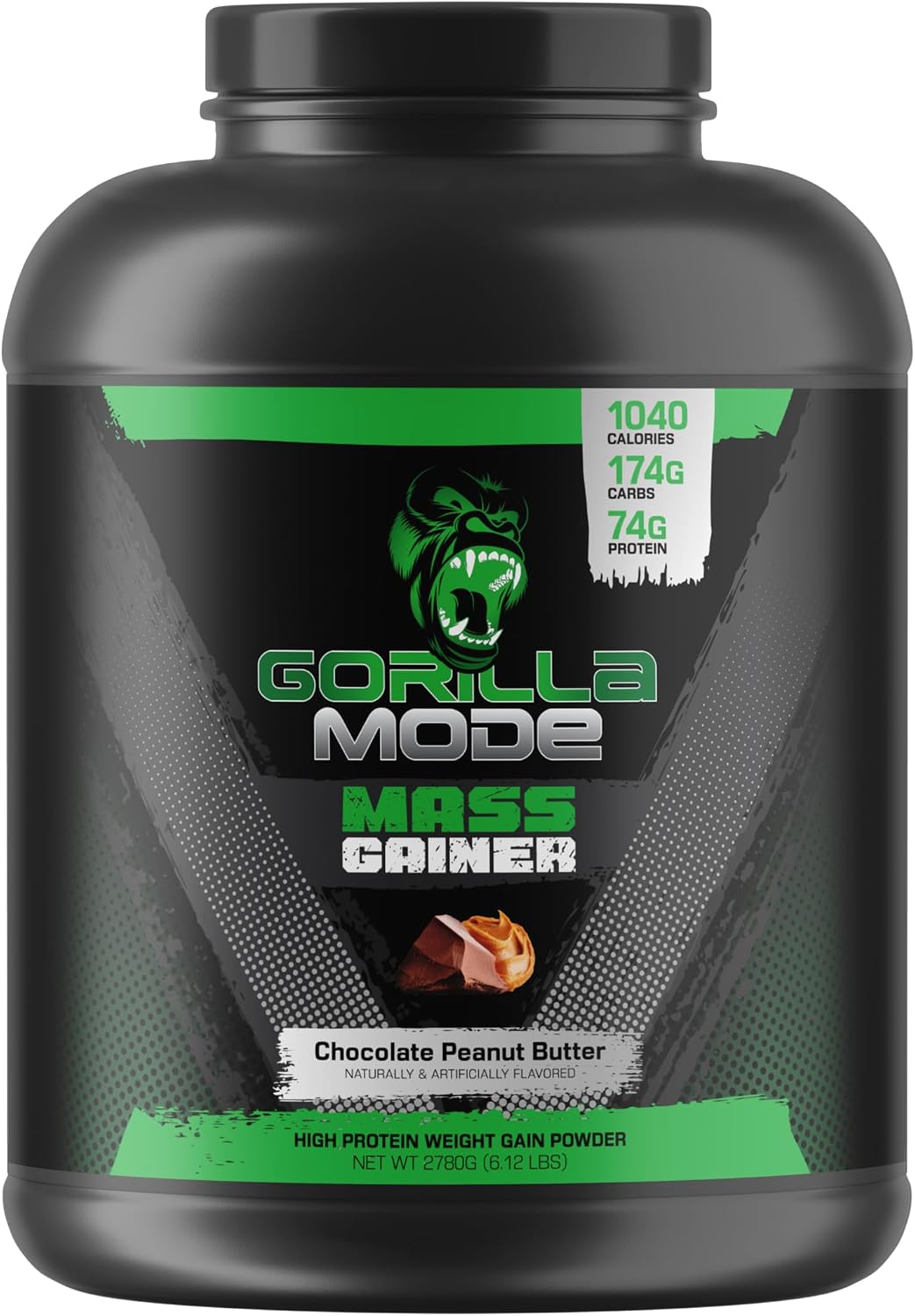 Gorilla Mind Mass Gainer (Chocolate Peanut Butter) – 70g Protein | 1040 Calories | 175g Carbs | High Protein Weight Gain Powder