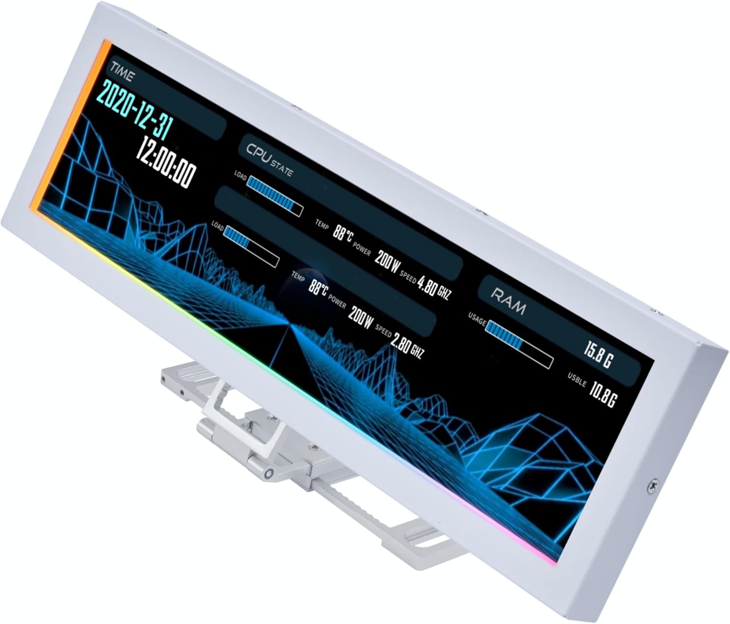 Lian Li SM088X 8.8" Universal LCD Screen with ARGB Frame, White (US88 v1)