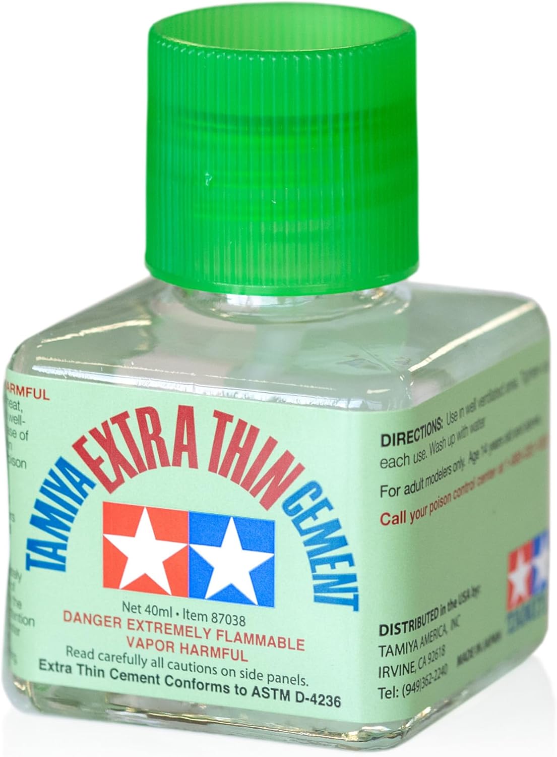 Tamiya Extra Thin Liquid Cement Glue with Applicator Brush - 40ml Bottle - 87038
