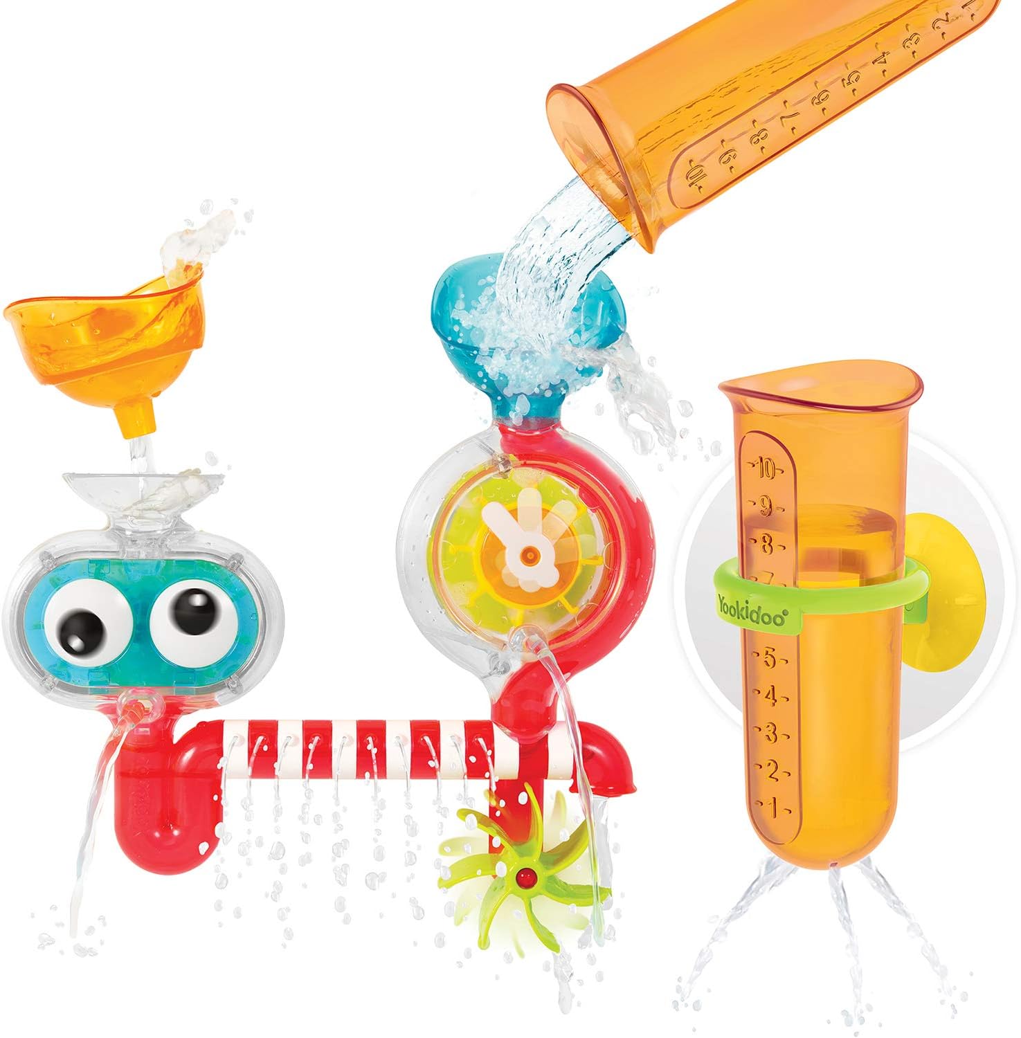 Yookidoo Baby Bath Toys for 1-4 Year Old - Mold Free Suction Cups Attach to Any Tub or Shower - Kids Bath Toys for 2 Year Olds - Birthday Gifts for Girl and Boy - Toddler Water Lab