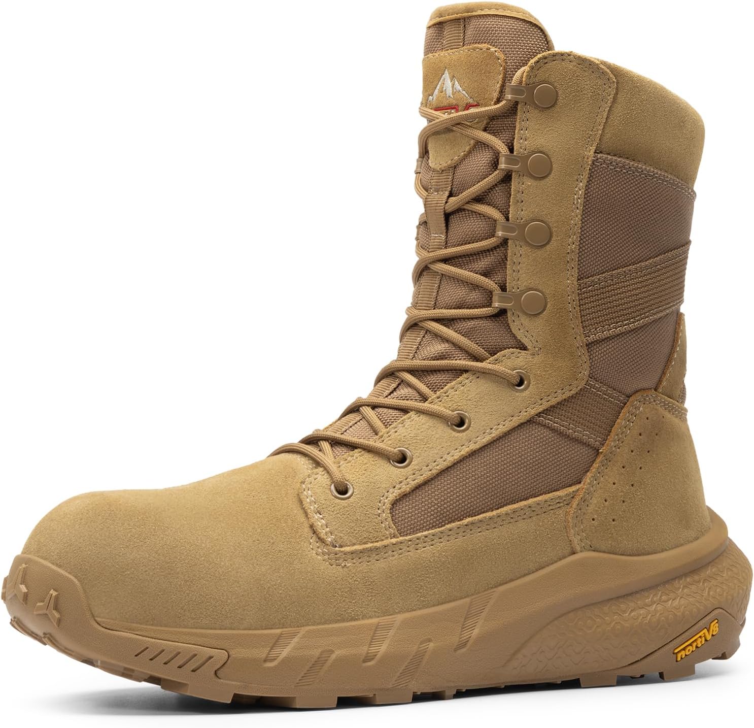 NORTIV 8 Men's 8" Composite Toe Work Boots, Lightweight Side Zipper Safety Military Boots for All-Day Comfort, Peakforce-Nano