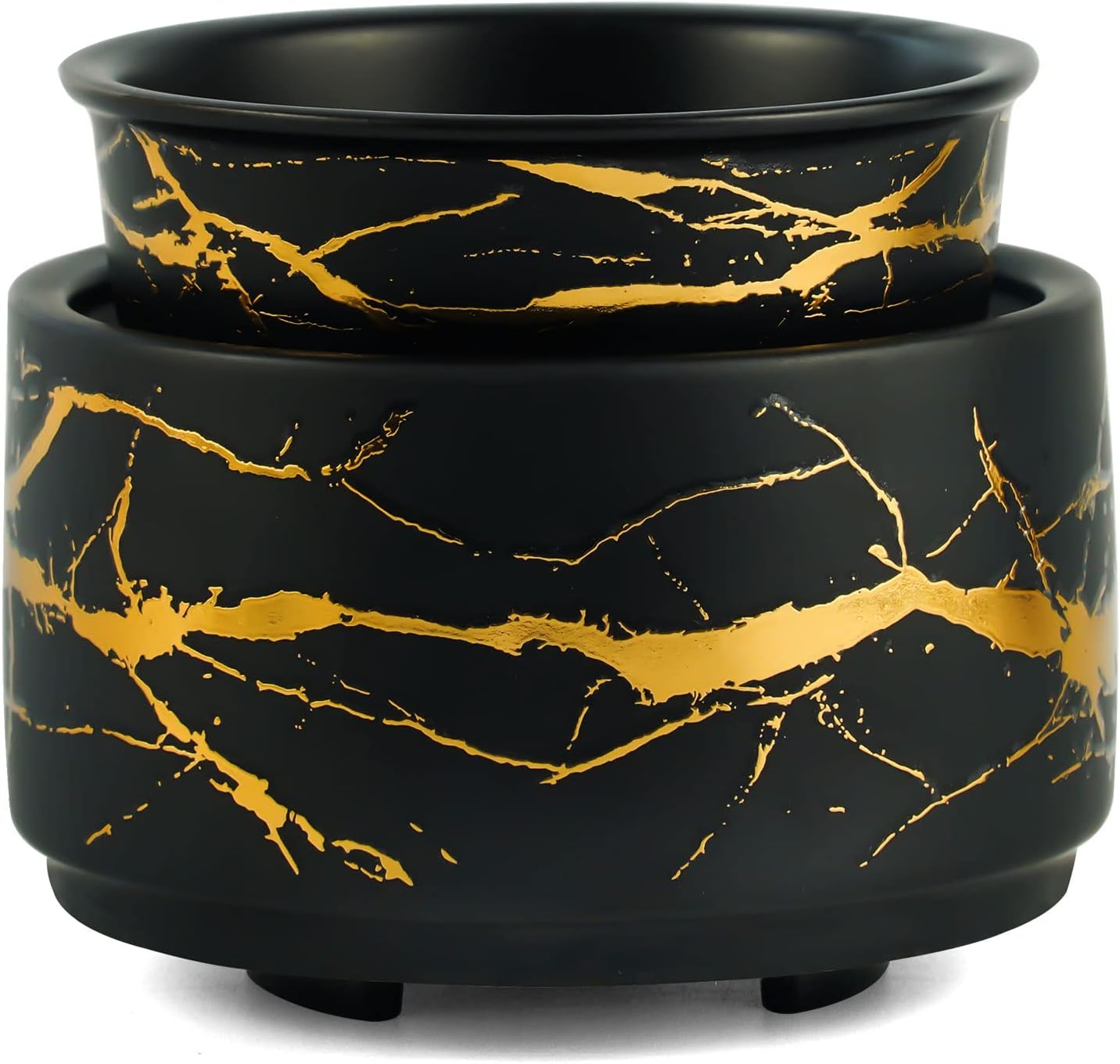 PALANCHY Electric Wax Melt Warmer, Modern Candle Warmers for Jar Candles, Decorative Black Wax Warmer, Essential Oil Burner for Scented Oil, Fragrance Candle Melter, Ceramic Burner Bathroom