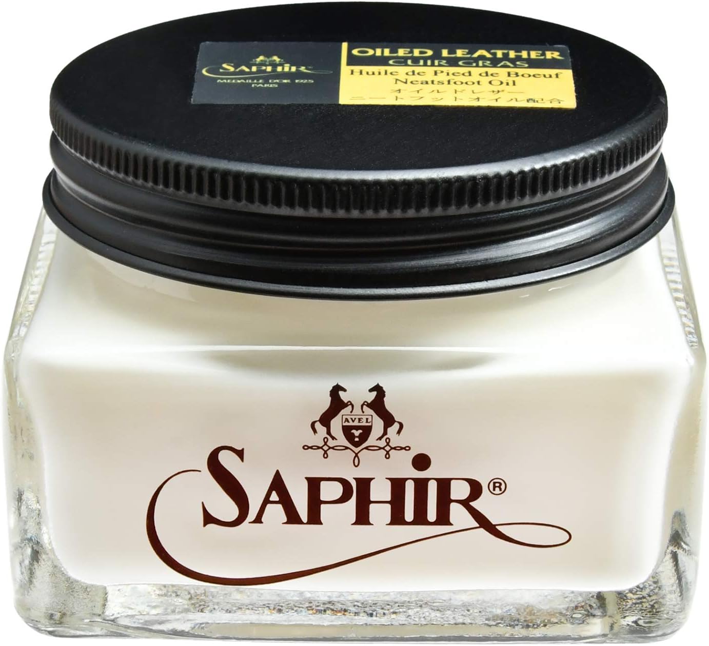 SAPHIR Medaille d’Or Oiled Leather Cream with Neatsfoot Oil for Nourishing and Water Repellence