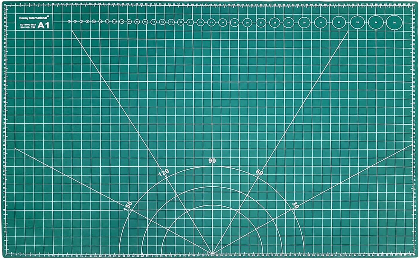 Crystals A1 (900X600MM) Cutting Mat, Non Slip Resistant Self Healing A1 Size Cutting Mat Grid Art & Craft Design Printed Mat, (Green)