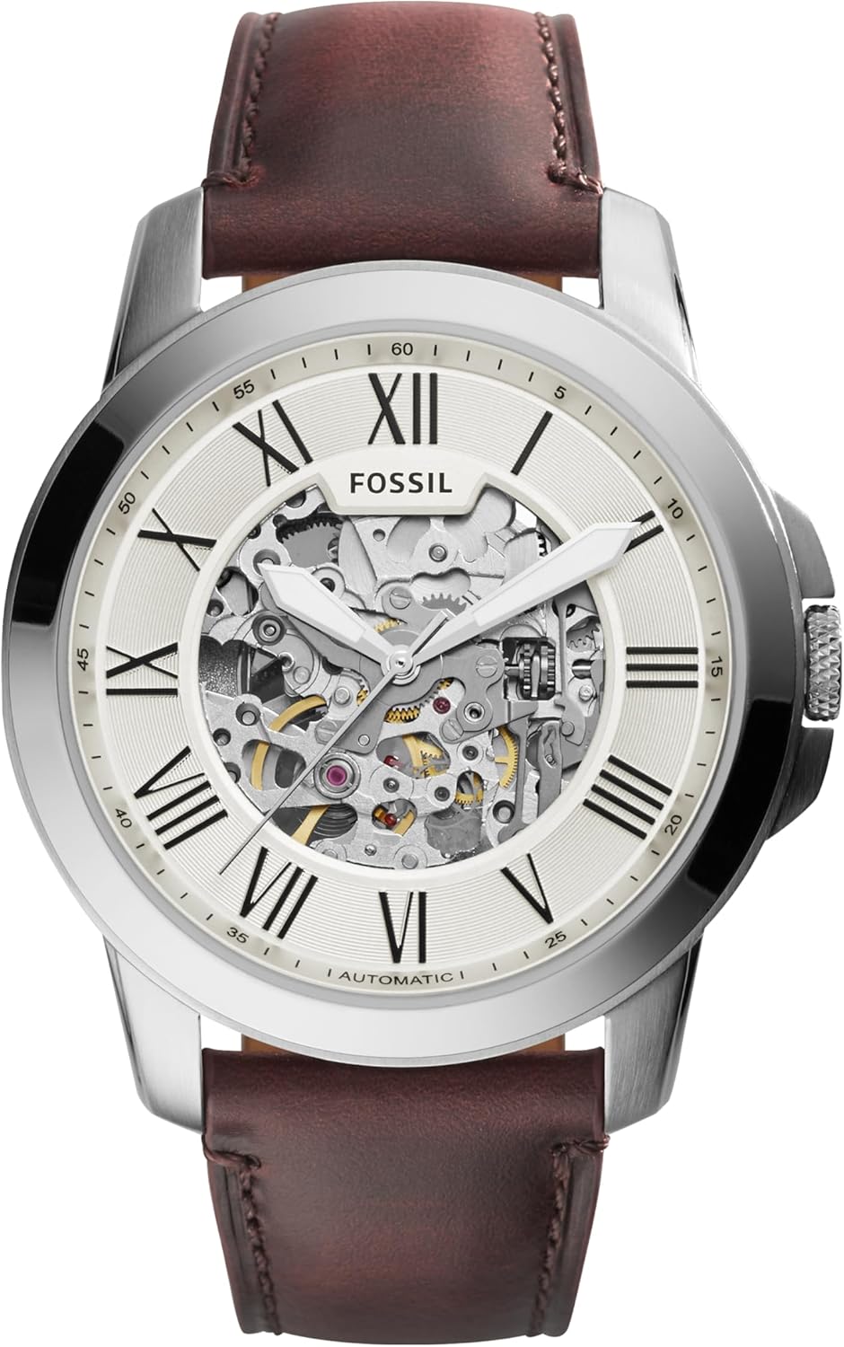 Fossil Men's Grant Quartz Stainless Steel and Leather Chronograph Watch