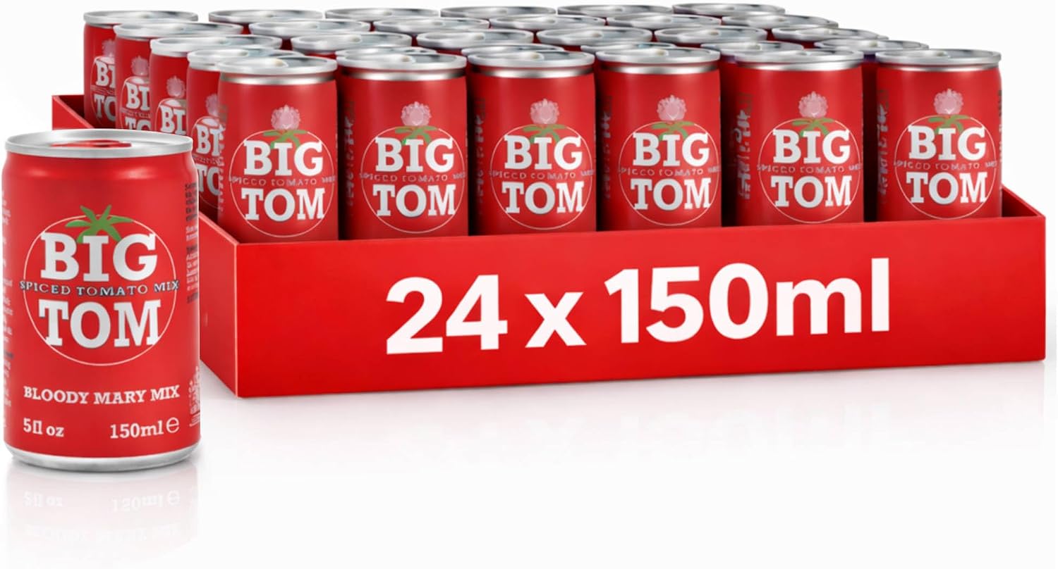 Big Tom Spiced Tomato Juice- Bloody Mary Mix can (150ml x 24 Cans) for The Best Bloody Mary...Every time!