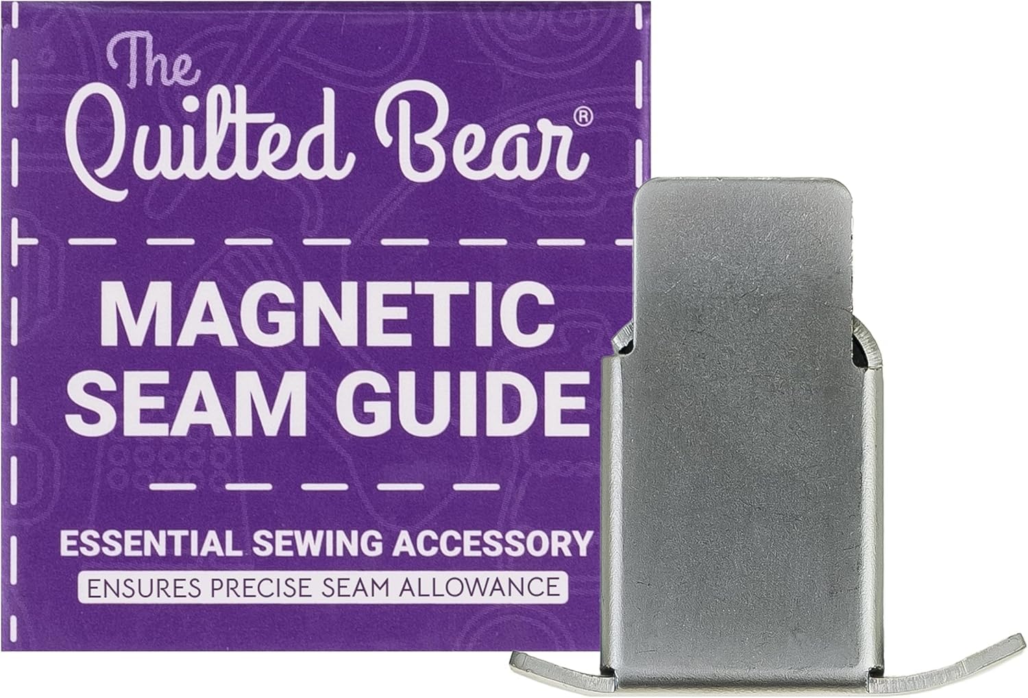 The Quilted Bear Magnetic Seam Guide - Strong Magnetic Seam Guide for Sewing Machine, Compact & Lightweight, Perfect Sewing Accessories for Quilting & Dressmaking Fabric & Custom Seam Widths