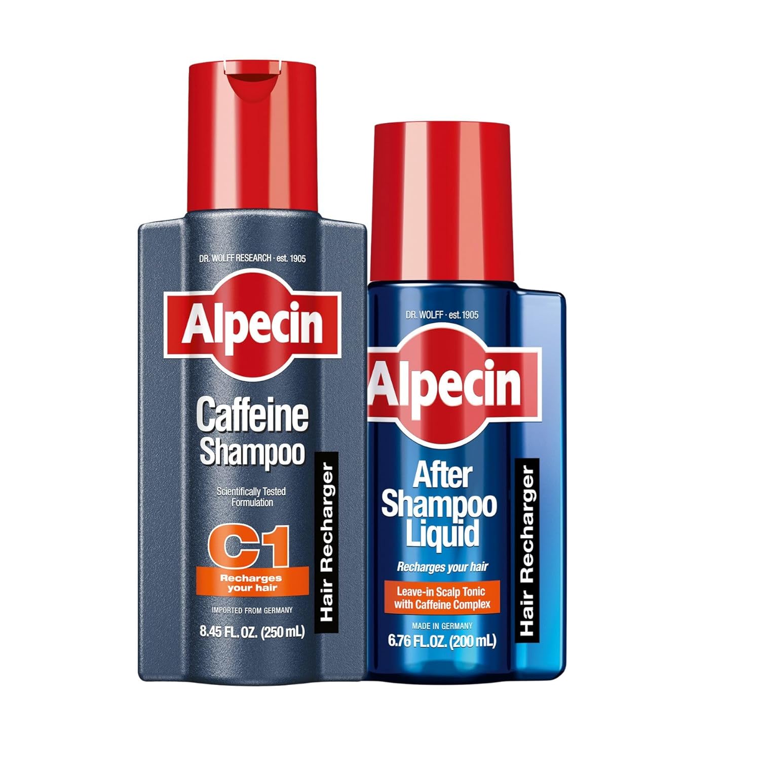 Alpecin C1 Caffeine Shampoo 8.45 fl oz + Alpecin After Shampoo Liquid 6.76 fl oz I Hair Performance Enhancer Promotes Natural Hair Growth and Thickness I Energizes Scalp
