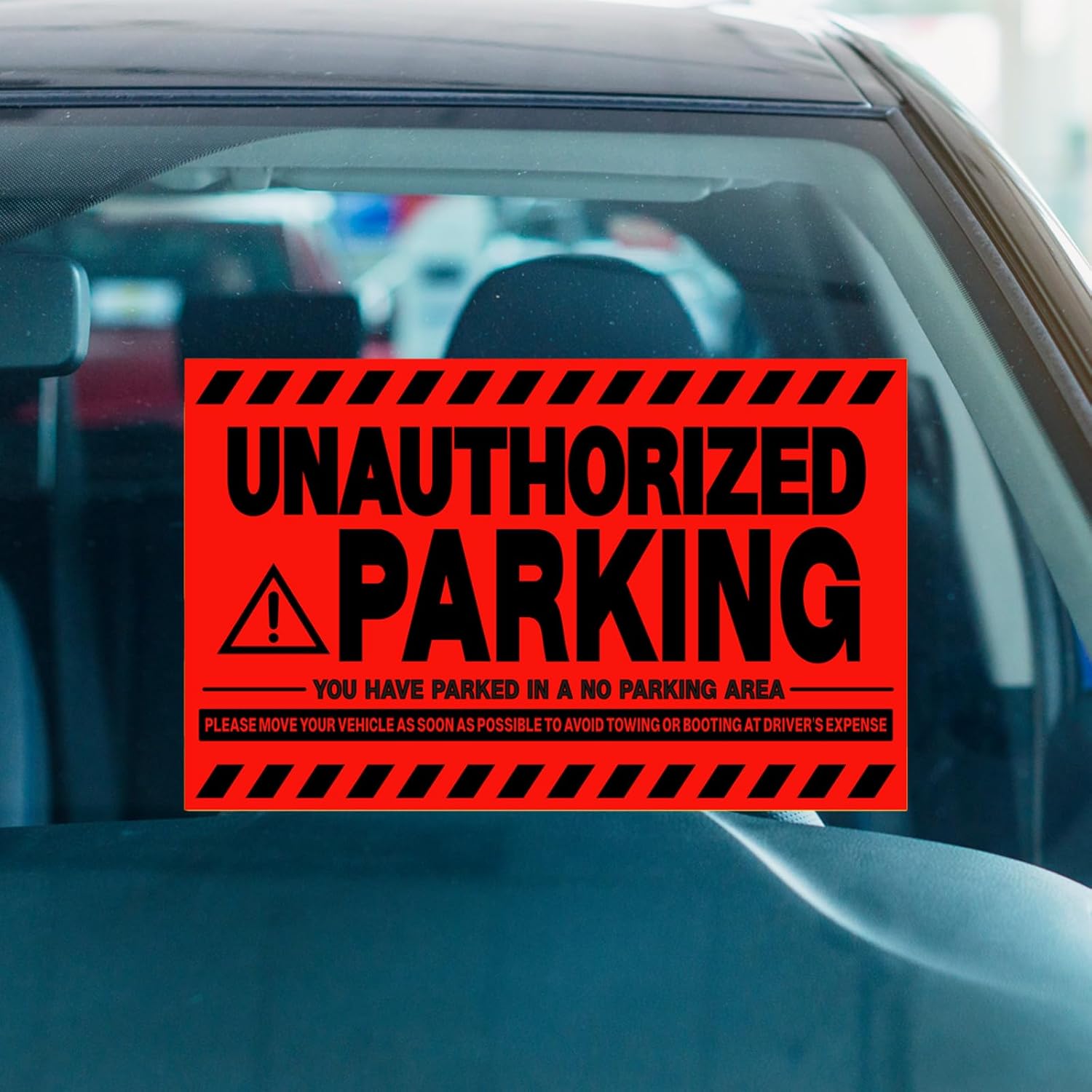 Parking Violation Stickers Hard to Remove, Joyfulmap 100Pcs Super Stick No Parking Stickers for Cars and Trucks, Final Notice Tow Warnings, No Parking Stickers, 20.32x12.7cm/8x5 in, Red