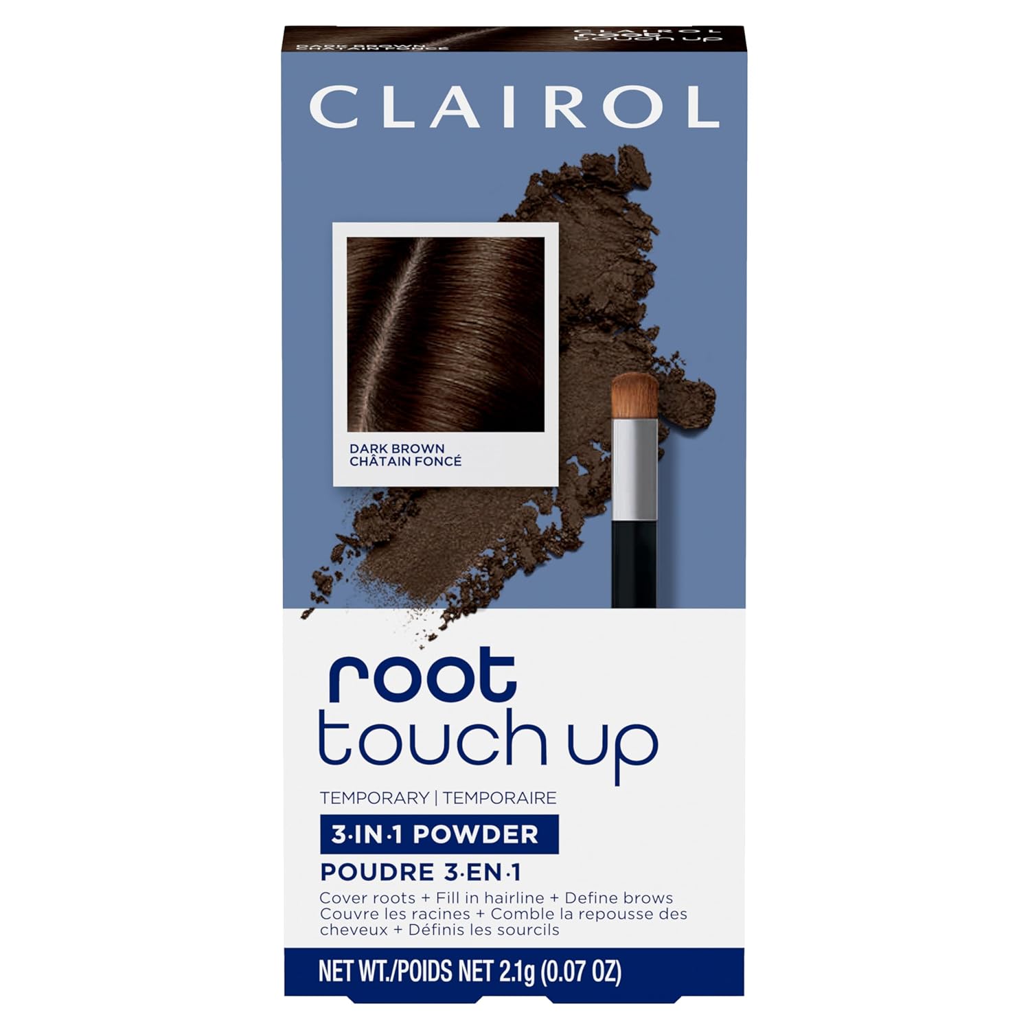 Clairol Root Touch-Up Temporary Concealing Powder, Dark Brown, Pack of 1
