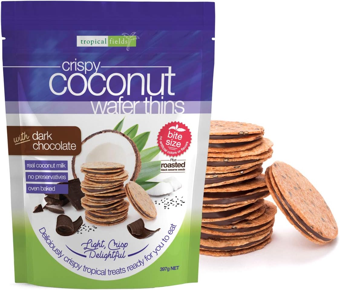 Tropical Fields Crispy Wafer Thins, Coconut, 397 gm