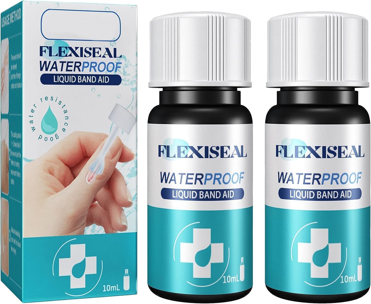 New Skin Liquid Plaster, Waterproof and Breathable Quick-Dry Gel Liquid Bandages for Scrapes,2Pcs*10ML