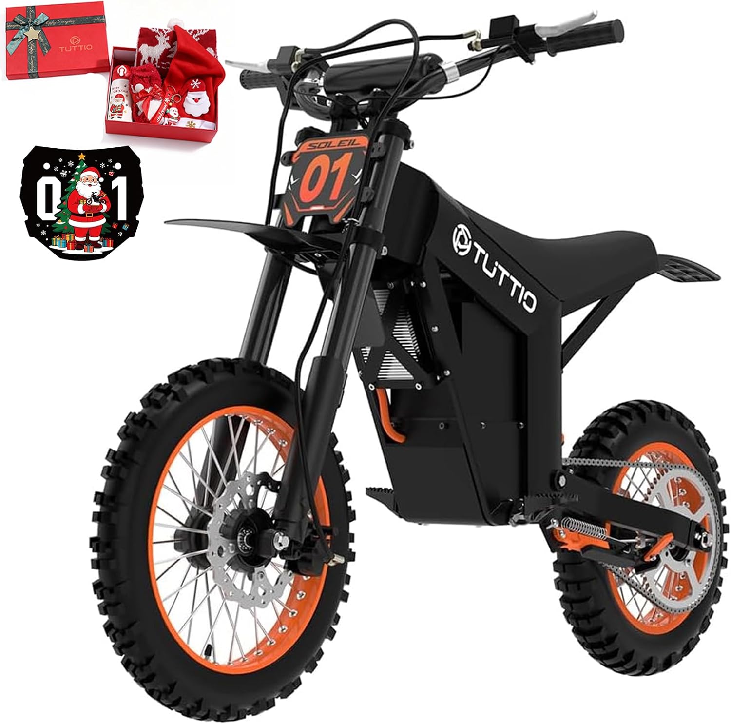Tuttio Soleil01 Electric Dirt Bike for Teens Adults with Black Suspension Fork