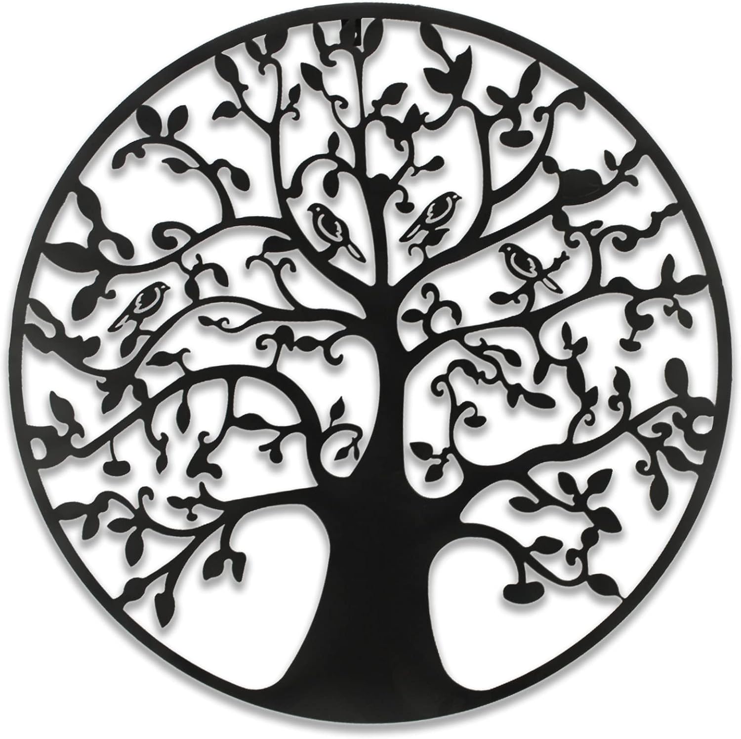 CLIBFENG Tree of Life Wall Art Metal Tree Life Wall Decor Family Tree Wall Plaque 23 Inches Tree of Life Wall Hanging for Bathroom Kitchen Living Room Bedroom Indoor Outdoor（Black）