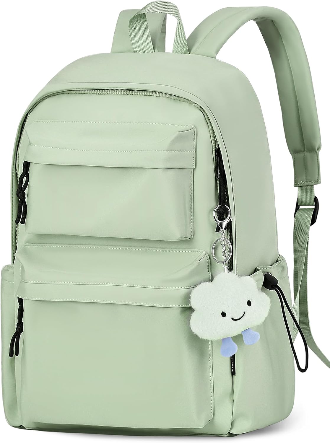FIORETTO Backpack Womens School Bag Girls Boys, Lightweight Water-Resistant Fits 15.6” Laptop Large Capacity Rucksack with Anti-Theft Pocket, Ideal for School College Commuting Travel Green