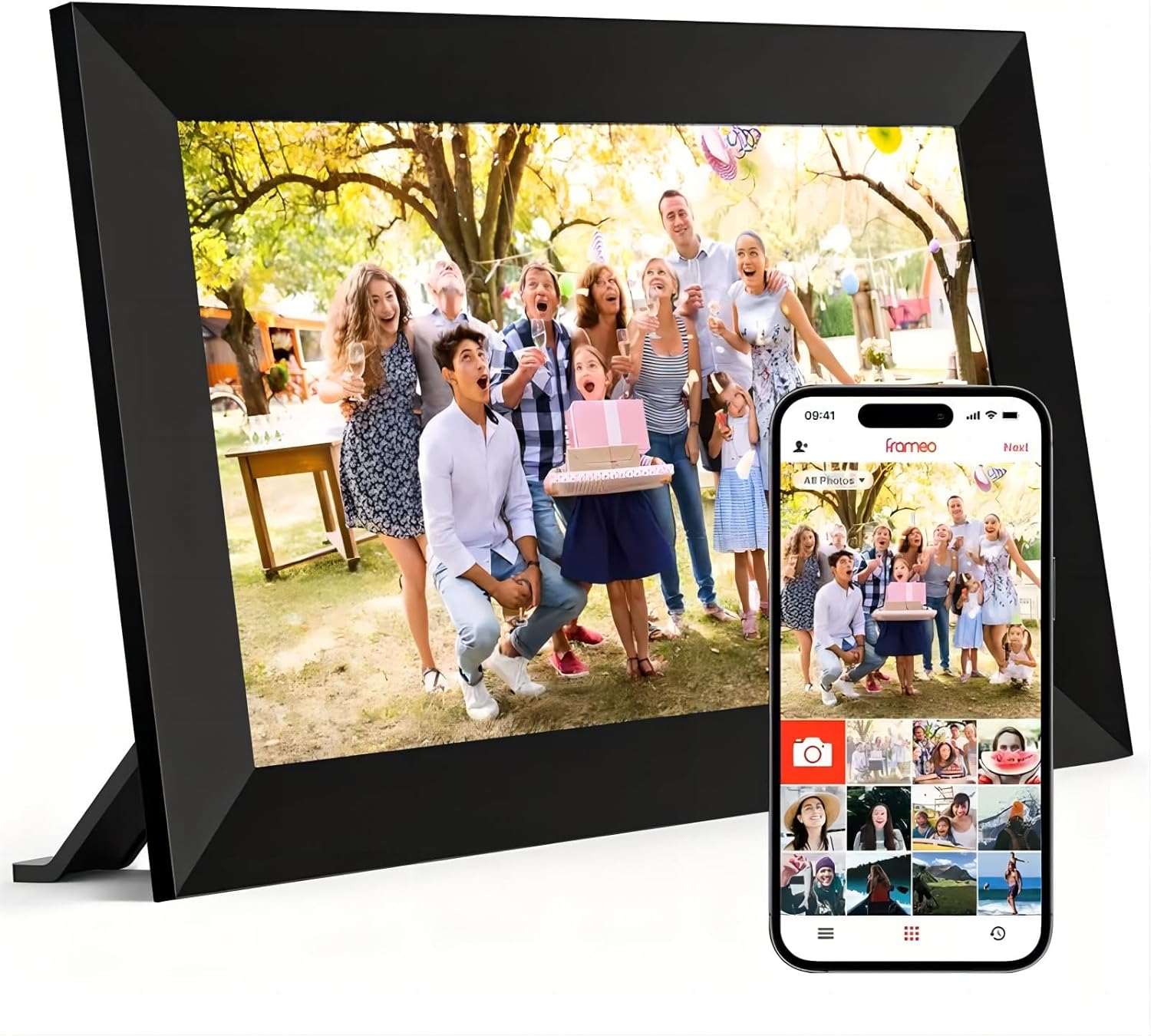 haipky 10.1 inch Smart Cloud WIFI Digital Picture Frame 1280x800 Full IPS Touchscreen With Free Frameo APP, Easy Share Photos or Videos, Sleep Mode, 16GB Storage