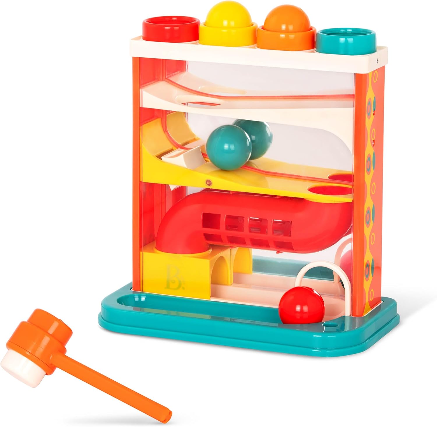 B. toys – Whacky Ball – Pounding Toy – 4 Colorful Balls & Hammer – Pound & Play – Developmental & Educational Toy for Toddlers, Kids – 12+ Months