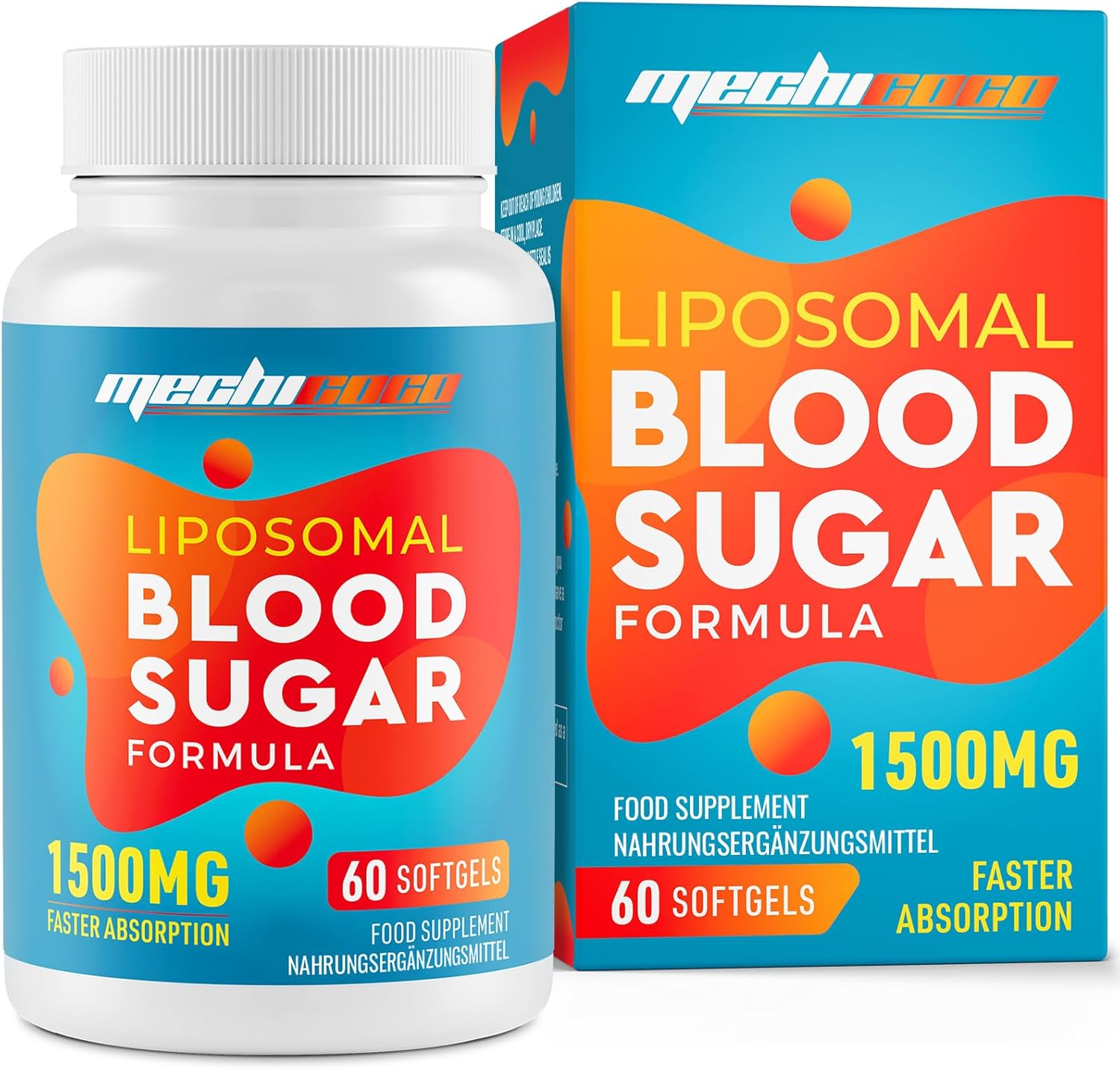 Liposomal Blood Sugar Supplement 1500mg - Supports GLP-1 High Strength Antioxidant AMPK Activator High Absorption Cardiovascular Heart No Gluten No Soy