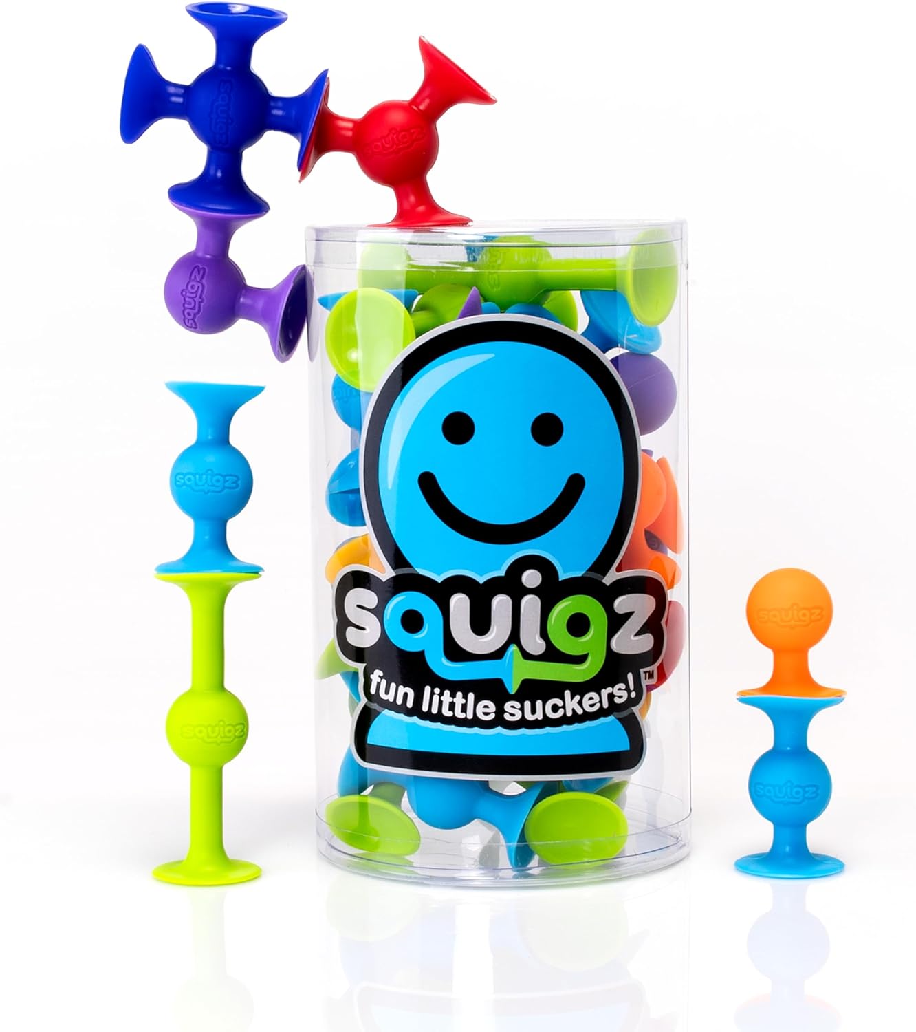 Fat Brain Squigz Starter 22 Piece Set, Kids Preschool Toy, Suction Toy Set, Sorting and Stacking Toy, Toy Building Sets, Preschool Bath Toys, Innovative Toy for Kids aged 3 Years and Older