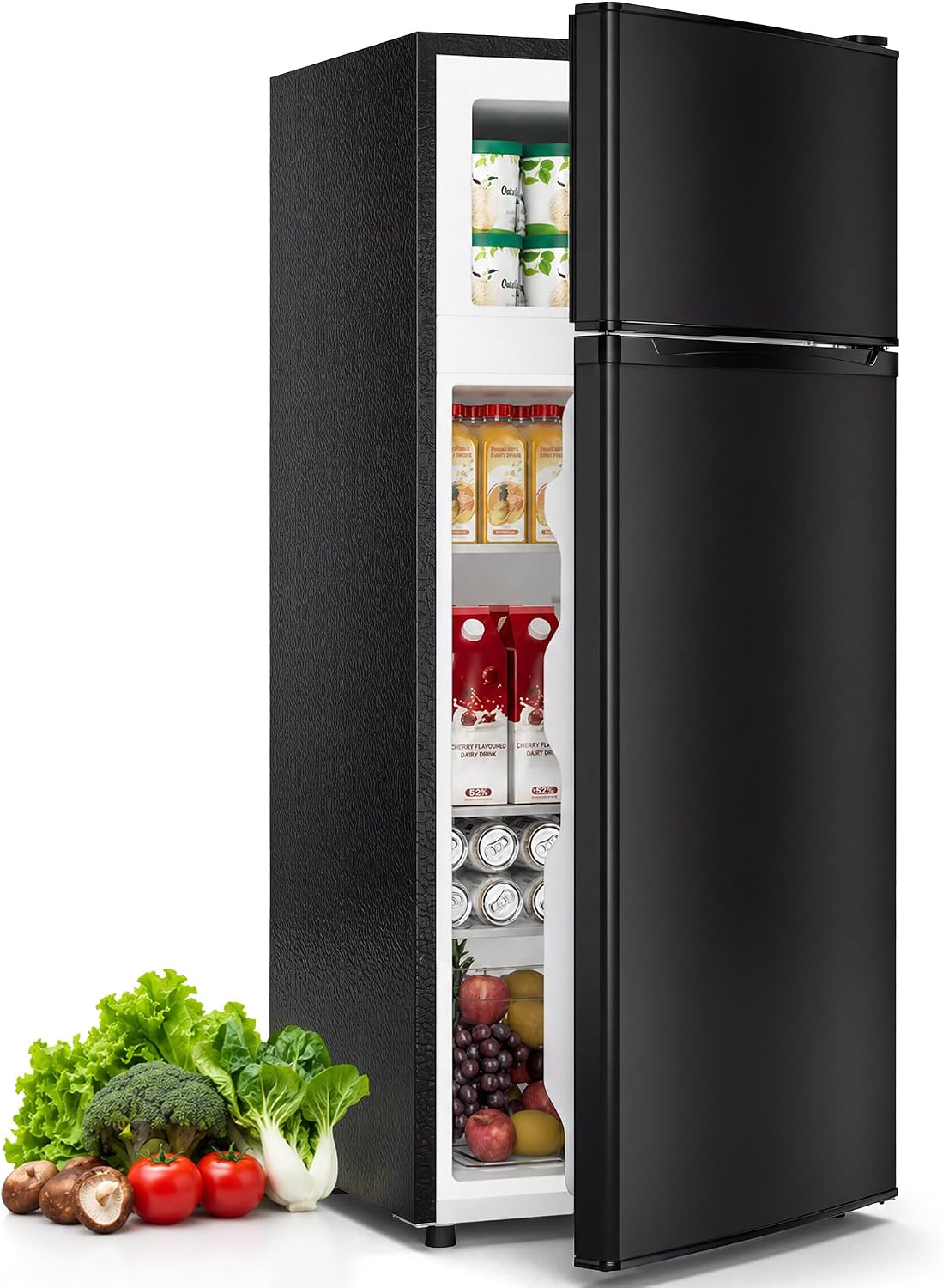 Tehanld 4.5 Cu.Ft Mini Fridge Freezer for Dorm/Office, 2-Door, Quiet