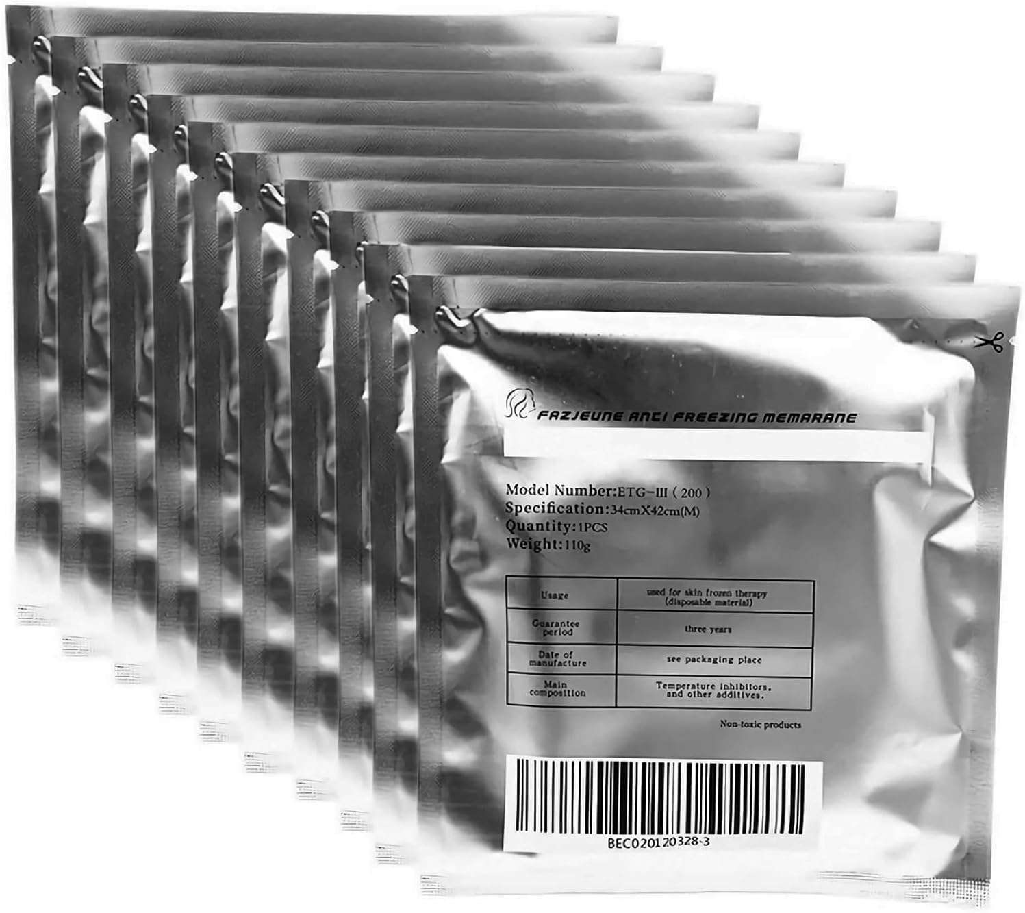 Lazzybeauty Antifreeze Membrane Large Size, Medical-Grade Fat Freeze Cryo Pads for Cryolipolysis Devices, 34x42cm, 110g, 5-Pack