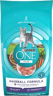 Purina ONE Natural Cat Food for Hairball Control, +PLUS Hairball Formula - 7 lb. Bag