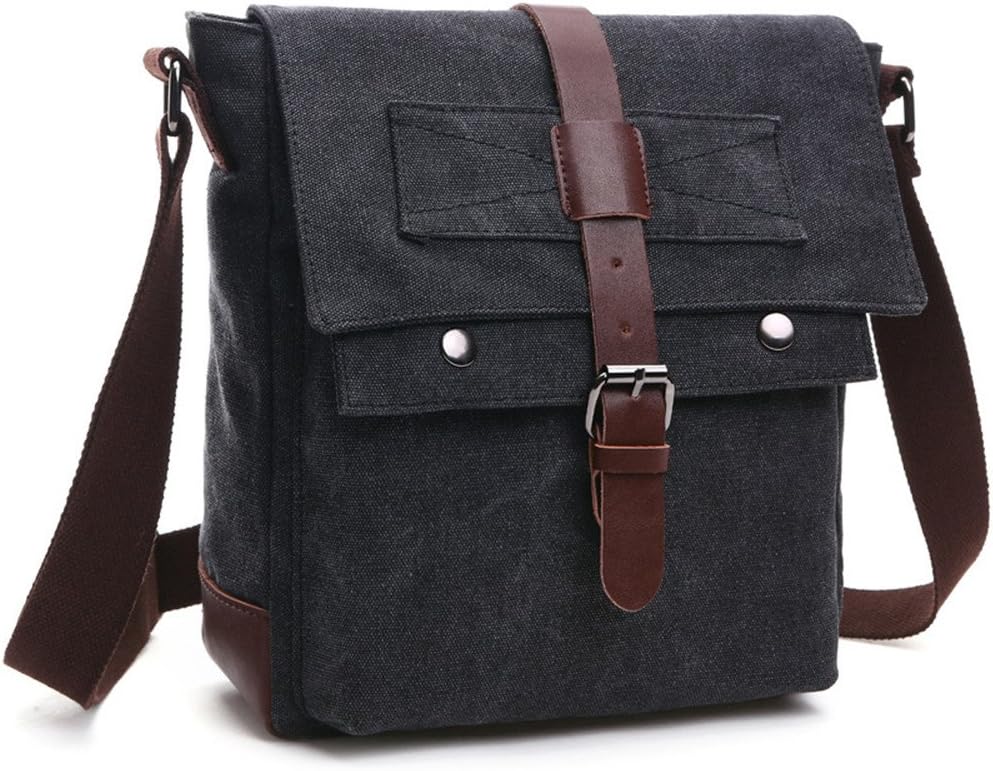 LOSMILE Shoulder Bag, Men's Messenger Bags, 16 Inches Vintage Military Canvas Laptop Bag for Work and School, Multiple Pocket.