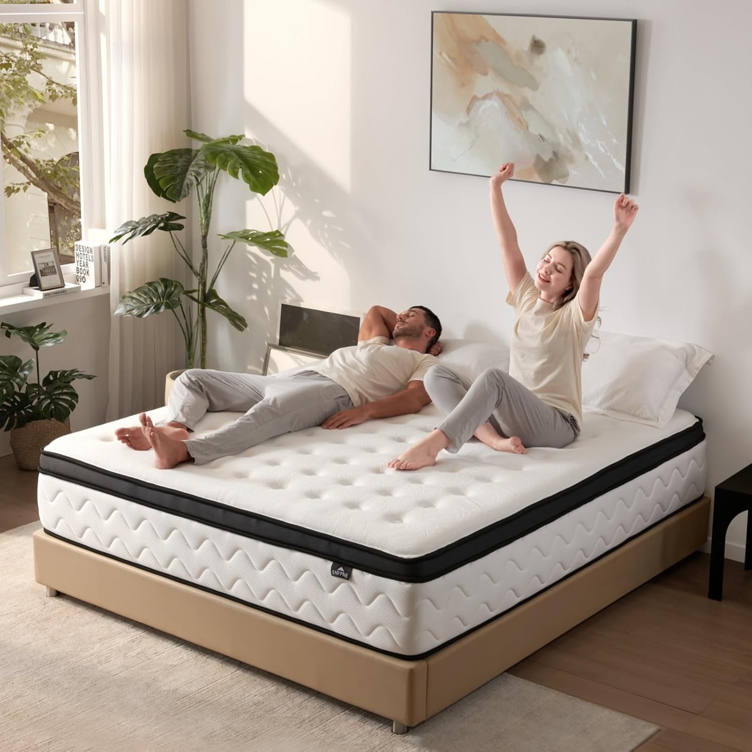 King Size Mattress 14 Inch - Medium Firm Hybrid Mattress King with Memory Foam and Individual Pocket Springs for Pressure Relief & Motion lsolation, CertiPUR-US Fiberglass-Free, 80"x 76"