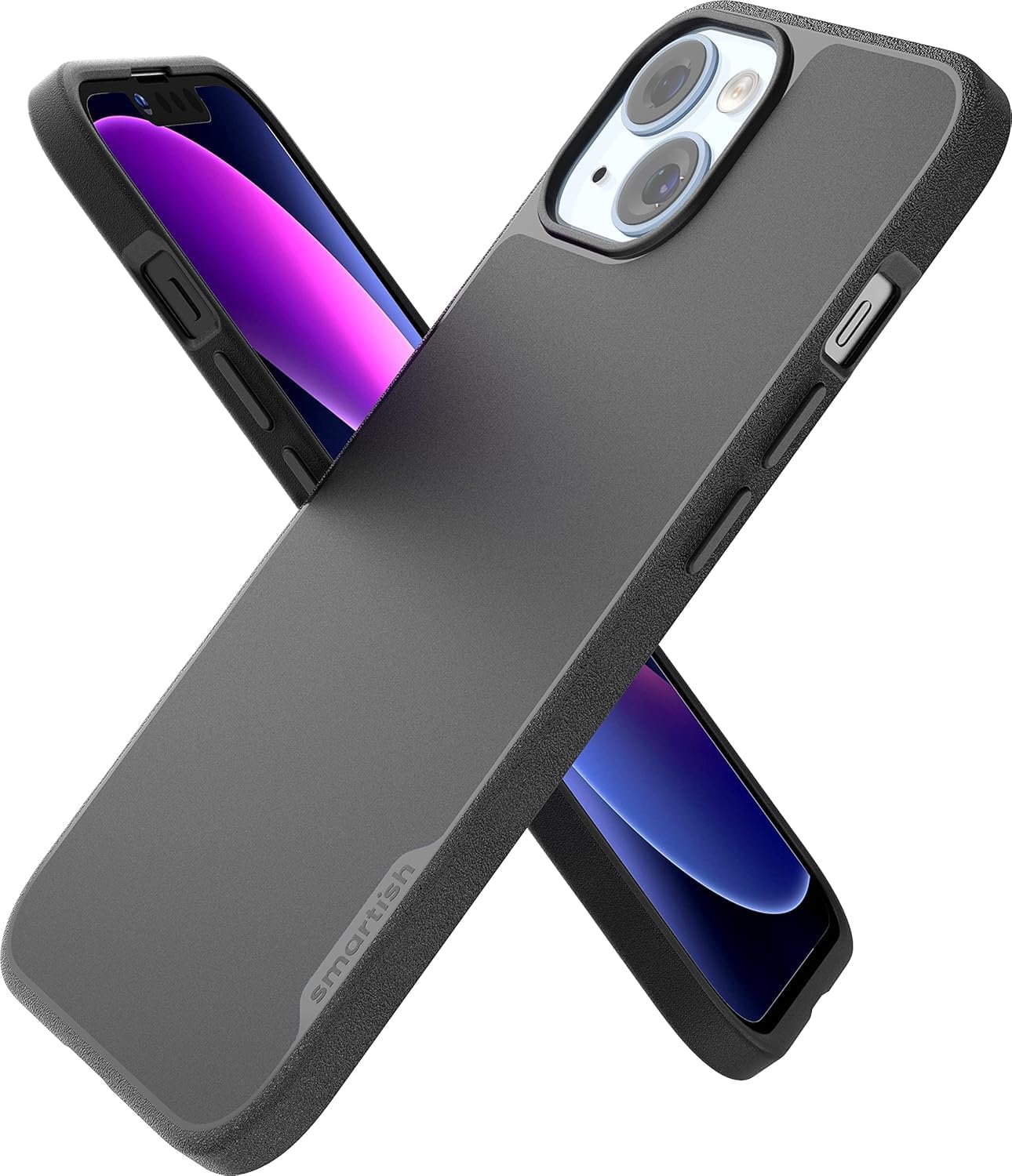 Smartish® iPhone 13 Magnetic Case - Gripmunk Compatible with MagSafe [Lightweight + Protective] Slim/Thin Grip Cover with Microfiber Lining for Apple iPhone 13 - Black Tie Affair