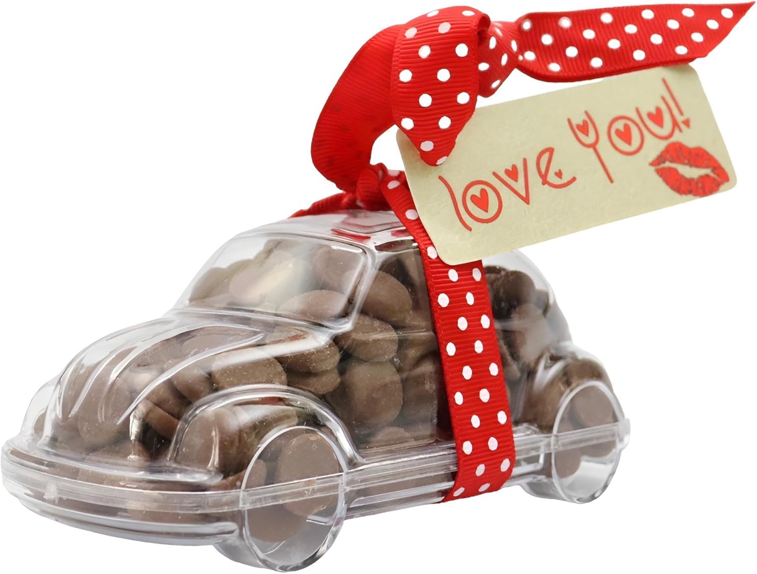 ButtonChocs Valentines Chocolate Car - Love You. Belgian Milk Chocolate Valentines Day Gift.