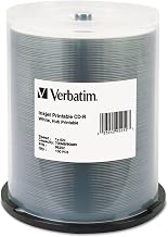 Verbatim CD-R 700MB 52X White Inkjet Hub Printable Recordable Media Disc - 100pk Spindle