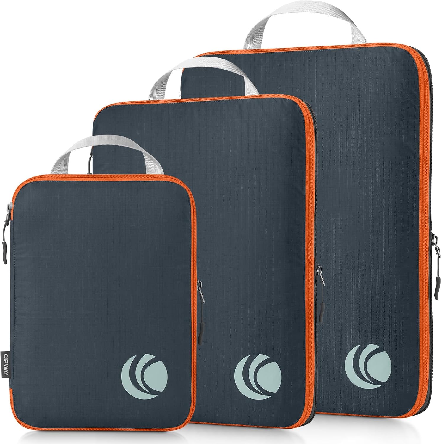 Cipway Compression Packing Cubes, Ultralight Travel Luggage Organizer Sets Extensible Travel Essentials for Carry on Suitcase(Grey 3pcs)