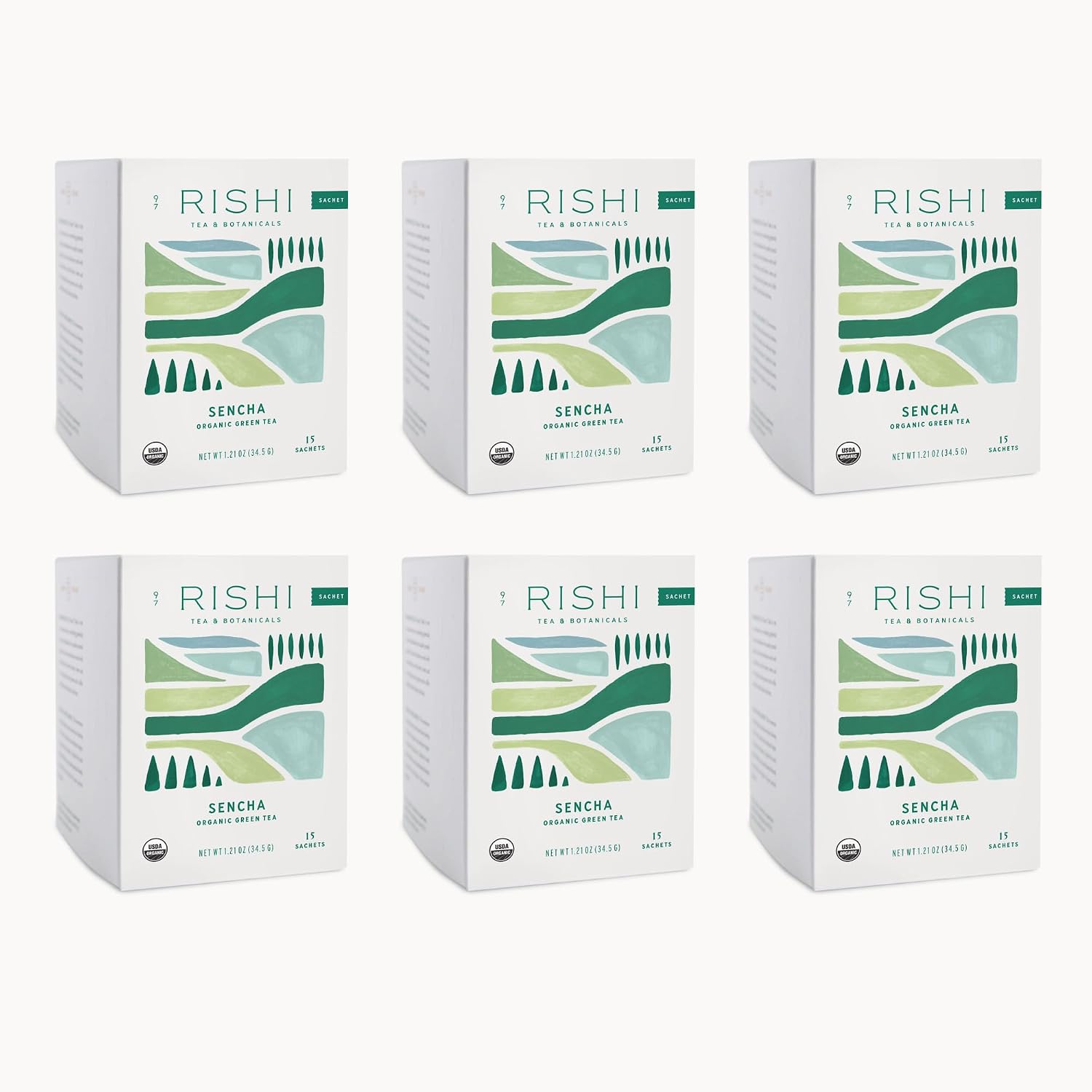 Rishi Tea Sencha Green Japanese Organic Sachet Tea Bags, Caffeinated, 90ct | Classic Japanese Sencha Green Tea, Enjoy Hot or Iced, Sustainable, 90 Servings
