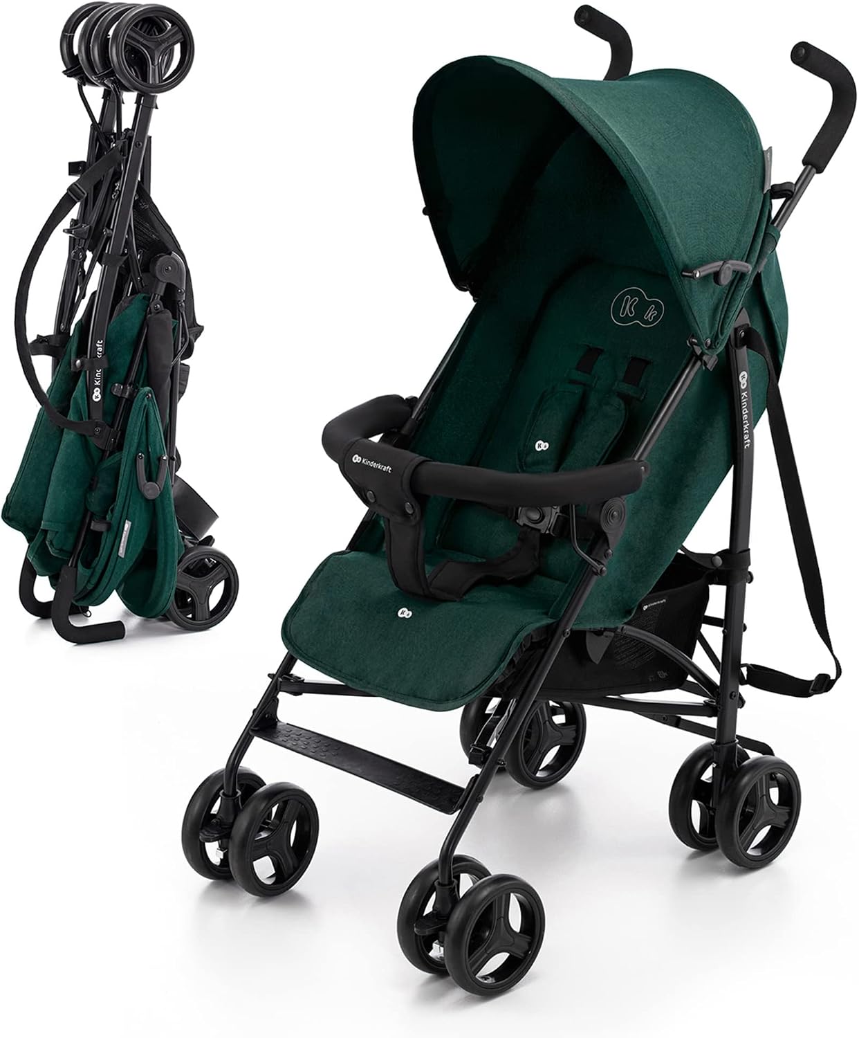Kinderkraft TIK Lightweight Stroller, Travel Buggy, Sports Stroller, Lightweight - 6.5 kg, Easy Folding and Transport, Ajustable Backrest, from 6 Months up to 17 kg, Green