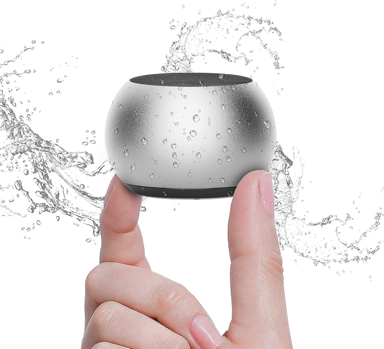 Small Speaker, Portable Bluetooth Speaker with Loud Stereo Sound and Robust Bass Lanyard Easy to Carry, Portable Wireless, IPX7 Waterproof Room, Biking, Hiking, Beach Electronic Gadgets Gift Sliver