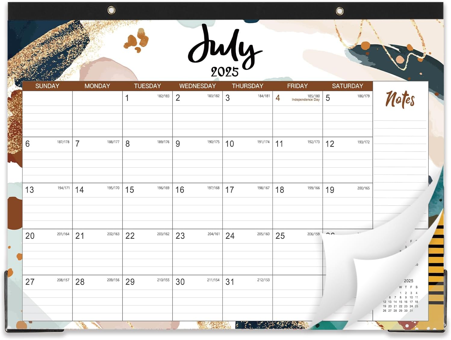 2025-2026 Desk Calendar - 18 Months Large Desk Calendar from Jul. 2025 - Dec. 2026, 14.6" x 11.5", Desk Calendar 2025-2026 with 2 Corner Protectors, Ruled Blocks with Julian Dates, Perfect Desk Calendar