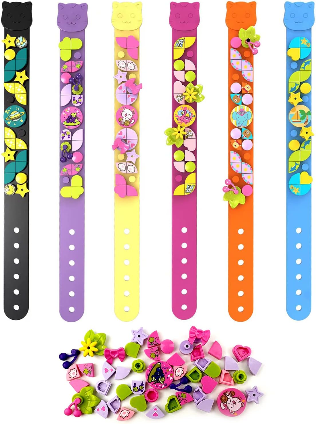 SIENON 6Pack Dots Bracelets Building Block, DIY Creative Craft Project Bracelet Making Kit for Kids Friendship Construction Toys for Boys Girls Birthday Christmas Party Favors